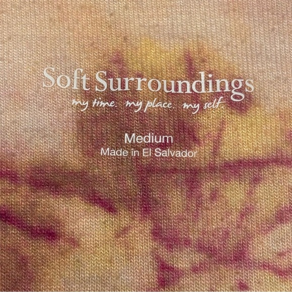 Soft Surroundings Tunic Top M Harbor Trace Sublimation Tie Dye 3/4 Bell Sleeve - Picture 8 of 9